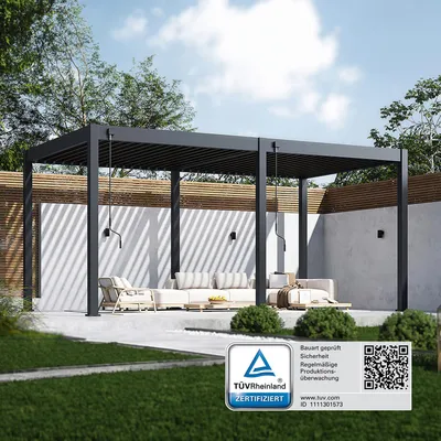 Produktbild von Classic Pavillon Terrassenüberdachung Aluminium 3 x 5,3 M anthrazit