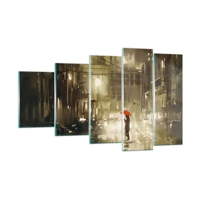 Produktbild von Bilder auf glas - Illustration Katastrophe Städtische Straße Regen - 100x60cm - Glasbilder - Wandbilder - Kunstdruck - Wanddekoration aus Glas - Glas Bilder - Wandbild auf Glas - GEG100x60-3192
