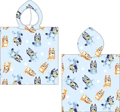 Produktbild von Bluey Bingo Badeponcho Kinder Strandtuch Badetuch 115 x 50 cm
