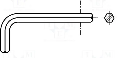 Produktbild von 10x Schlüssel HEX 2,5mm Sechskant DIN: 911 L. ges: 56mm 1411047 Innensechskant- u