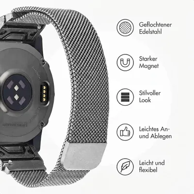 Produktbild von imoshion QuickFit® Milanese Armband - Garmin 20 mm Anschluss - Größe L/XL - Silber