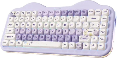 Produktbild von Mechanisch Gaming Tastatur, BT5.0/2.4G/USB-C Creamy Tastatur Hot Swap NKRO,Niedliche Tastenkappen Gasket Mount mit Süße Kuchen für PC/Mac/Gaming