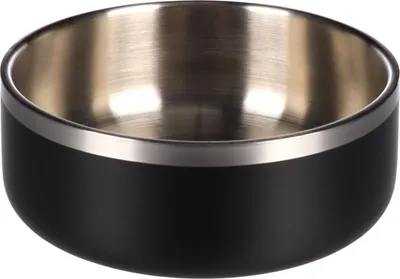 Produktbild von Flamingo Futter- und Trinknapf Lora Rund schwarz/silber für Hunde