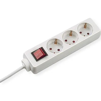 Produktbild von BACHMANN SELLY Steckdosenleiste 3x Schutzkontakt, Schalter, weiß, 1,5 m