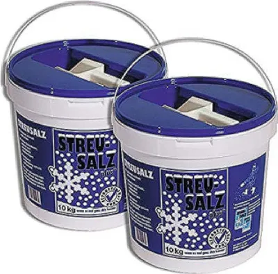Produktbild von Streusalz 2x10 kg im Eimer mit Streuschaufel