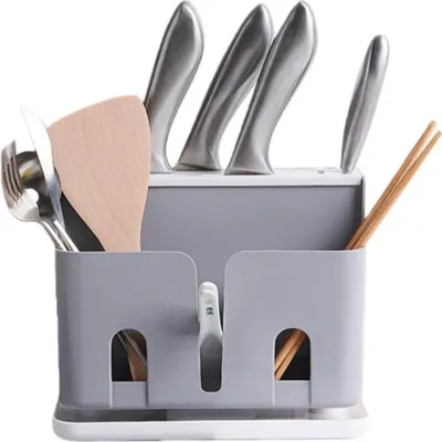 Produktbild von INF Multifunktionaler Messerblock mit Abtropffläche - Küchenhelfer Organizer