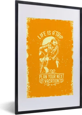Produktbild von MuchoWow® MuchoWow® Gerahmtes Poster Jahrgang - Motorrad - Design 40x60 cm - Poster mit zchwarzem Bilderrahmen - Poster in Rahmen