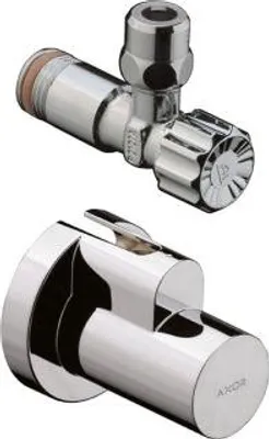 Image de Robinet d'angle AXOR avec raccord de sortie G 3/8, finition chrome noir poli