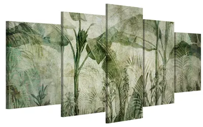 Produktbild von LUMASOUL Leinwand Bilder, Leinwandbild Natur Motiv, Wandbilder Holzrahmen und Webstuhl Wohnzimmer und Schlafzimmer, Bilder 100x50 cm Jungle Dschungel 06
