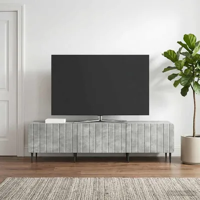 Image de Meuble TV vidaXL, gris béton, 147 x 34,5 x 32 cm, aggloméré