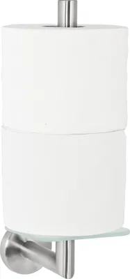 Produktbild von bremermann Bad-Serie PIAZZA - Toilettenpapierhalter mit Glasboden, aus Glas und Edelstahl matt
