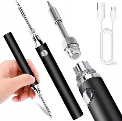 Produktbild von Rosfix Set Akku-Lotkolben 15W – Kabellos, USB-C Ladefunktion, 3 Temperaturmodi 300–450°C | Elektronik, Reparatur, DIY