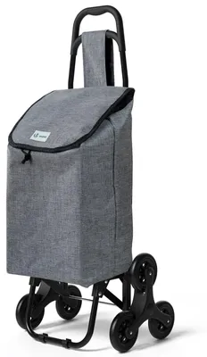 Produktbild von VOUNOT® Einkaufstrolley Treppensteiger, Hackenporsche Einkaufswagen mit 3 Räder, Wasserdichter, 32L, Grau