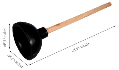 Produktbild von Toilettenpümpel mit Holzgriff und Gummisaugglocke für Badezimmer