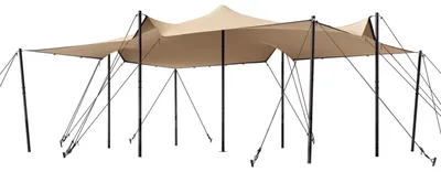 Produktbild von TOOLPORT Stretchzelt 4,5x6m wasserdichte Polyesterplane mit Stahlpfosten Set für flexible Outdoor Events
