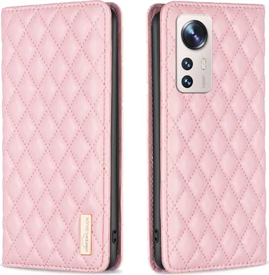 Produktbild von Xiaomi 12 Lite Hülle, Elegant Bookstyle Flip Leder Kartenfächer Schutzhülle mit Ständer für Xiaomi 12 Lite Pink