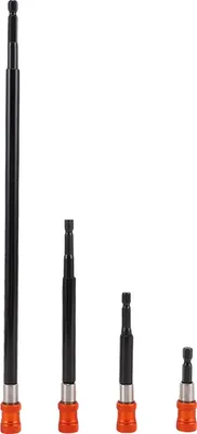 Produktbild von 4-teiliges Set mit Bohrerverlängerungen für 1/4-Zoll-Sechskantschaft, 12 Zoll, 6 Zoll, 4 Zoll, 2-3/8 Zoll Länge