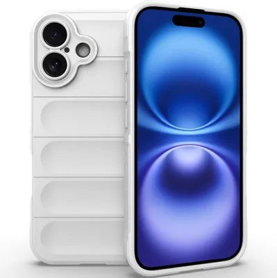 Produktbild von Handyhülle für iPhone 16 Weich TPU Silikon Stossfest Anti-rutsch Hülle Weiß