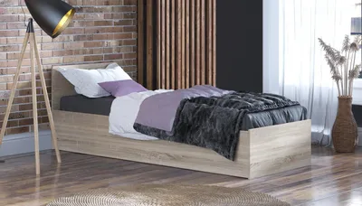 Produktbild von Bett 90x200cm mit Matratze und Bettkasten PARTY 1 - Sonoma