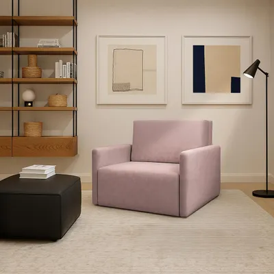 Produktbild von Sofa DALIA I, Wohnzimmer, modernes Schlafsofa Couch 2-Sitzer Sofa freistehendes Polstersofa Bettkasten 131 cm Schlaffunktion Rosa Luda 03