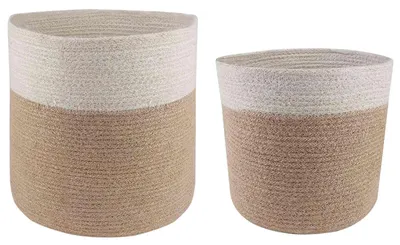Produktbild von Set aus 2 geflochtenen Blumentöpfen aus Jute