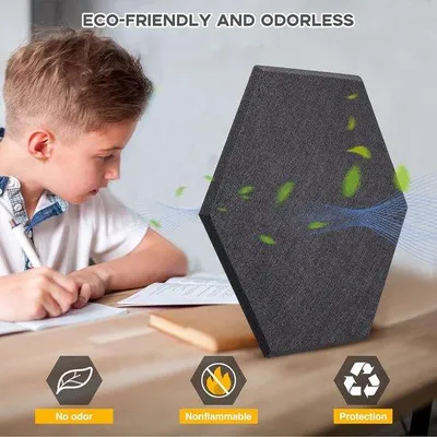 Productafbeelding van Famanu Akoestische panelen, 12 stuks - Zeshoekig, zelfklevend