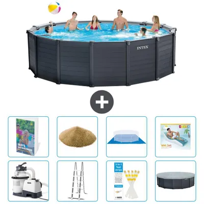 Produktbild von Graphite Panel Pool Rund - 478x124 cm - 9-teilig  S545