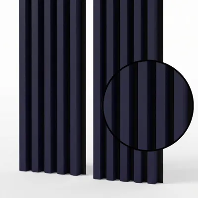 Produktbild von MEBANO. Akustikpaneele Holz 240 x 53 cm, Farbe: Indigo Blau Wandpaneele, Holzpaneele Wand, Moderne Lamellenwand auf Filz, MDF Wandverkleidung