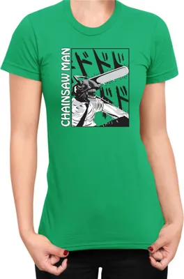 Produktbild von Damen T-Shirt Manga Japan Anime Comics Animation Chainsaw Anime manga Man 03, Lady XL / Grün