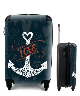 Produktbild von MuchoWow® Koffer Handgepäck Trolley Rollkoffer Kleine Reisekoffer mit 4 Rollen - Liebe - Zitat - Herz - Jungen - Mädchen - Baby - Cabin Size < 55x40x23 cm & 55x40x20 cm - Kinderkoffer - Kabinenkoffer - Boardgepäck - Reise-Box - Reisekoffer - Reisegepäck - Koffer mit Bild - Trolley für Kinder
