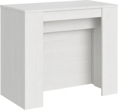 Image de ITAMOBY - Console extensible 90x48/296 cm Venus frêne blanc rallonges internes