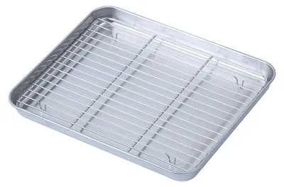 Productafbeelding van Bakplaat met afkoelrooster, roestvrij staal, 31,5 x 24 cm, vaatwasmachinebestendig