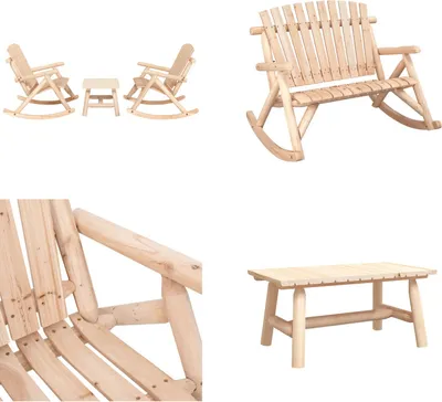 Produktbild von vidaXL 3 tlg. Garten Lounge Set Massivholz Fichte - Garten Lounge Set - Garten Lounge Sets - Lounge Set - Lounge Set Terrasse
