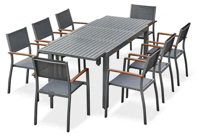 Image de Ensemble repas de jardin 8 places aluminium