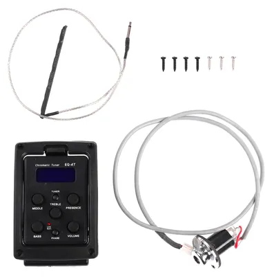 Produktbild von 4-Band-Tonabnehmer-EQ, Farbtuner, tragbares Kunststoffgehäuse, Gitarreneffektpedal für Bühnenauftritte