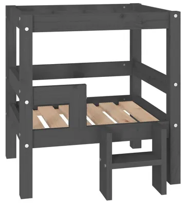 Produktbild von vidaXL Hundebett Grau 55,5x53,5x60 cm Massivholz Kiefer