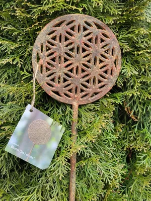 Image de Fiche de jardin en fonte inoxydable Fleur de vie celtique