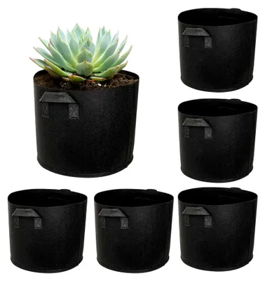 Produktbild von 6 Stück Pflanzsäcke aus Vliesstoff 3 Gallon für Kartoffeln, Tomaten und Gartenpflanzen