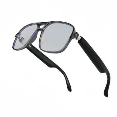 Image de ZELURXX AI Lunettes intelligentes avecvocale Bluetooth Traduction photo musique & verres auto-teintés noir