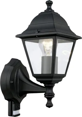 Produktbild von Eglo Außen-Wandleuchte Belfort 1 schwarz mit Bewegungsmelder E27 60 W