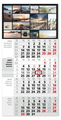Produktbild von Timr 4-Monatskalender 2027 - 65,5cm I Kalender Collage Meer Maritim I tr494