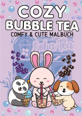 Produktbild von Cozy Malbuch Bubble Tea -  Süßes Malbuch Cute und Chill Kawaii Tiere Anti-Stress Ausmalbilder