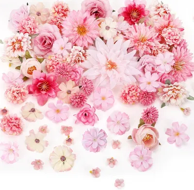 Productafbeelding van Kunstbloemen - 50 stuks - Kleine kunstbloemen - Decoratieve roze kunstbloemen - Kunstmatige knoppen voor bruiloft - Feest - Handwerk - Verjaardag