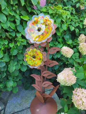 Produktbild von Edelrost Glasblume Zoe, grün-orange