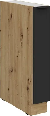 Produktbild von LUNARA Auszugsschrank – Breite 15 cm, Schwarz/Eiche Artisan