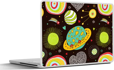 Produktbild von MuchoWow® Laptop Aufkleber Sticker Cover Muster - Weltraum - Planeten - Jungen - Kinder - Kinder 25x18 cm - Laptop-Deko