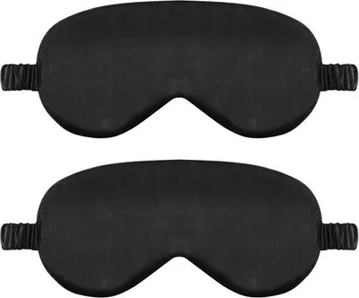Produktbild von Famanu Schlafmaske 2er-Pack - Weiches Satin-Augenmasker für erholsamen Schlaf - Schwarz