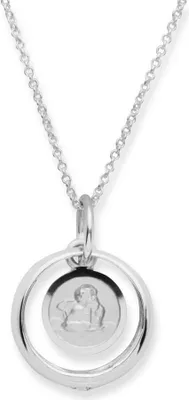 Produktbild von Unique Taufring 925 Silber Zirkonia Engelsanhänger KTR0039