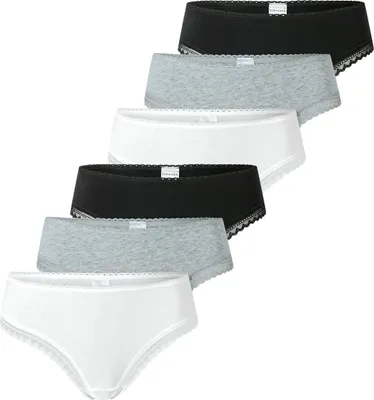 Produktbild von Schiesser 6er Pack 95/5 Modern Baumwolle String Edle Strings mit Spitzenverzierungen, Hoher Tragekomfort, Liegen angenehm auf der Haut