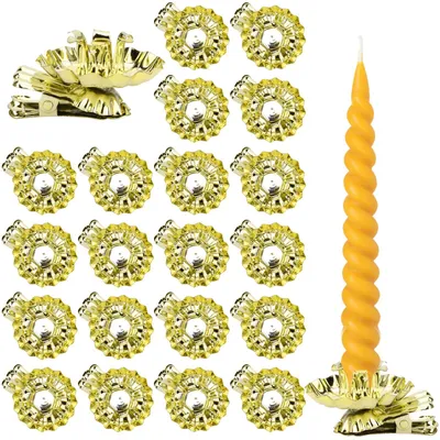 Kerzenhalter mit Clip für Weihnachtsbaum, 20 Stück, Gold